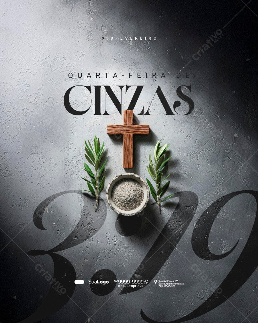 Post Quarta-feira de Cinzas Fevereiro PSD Editável