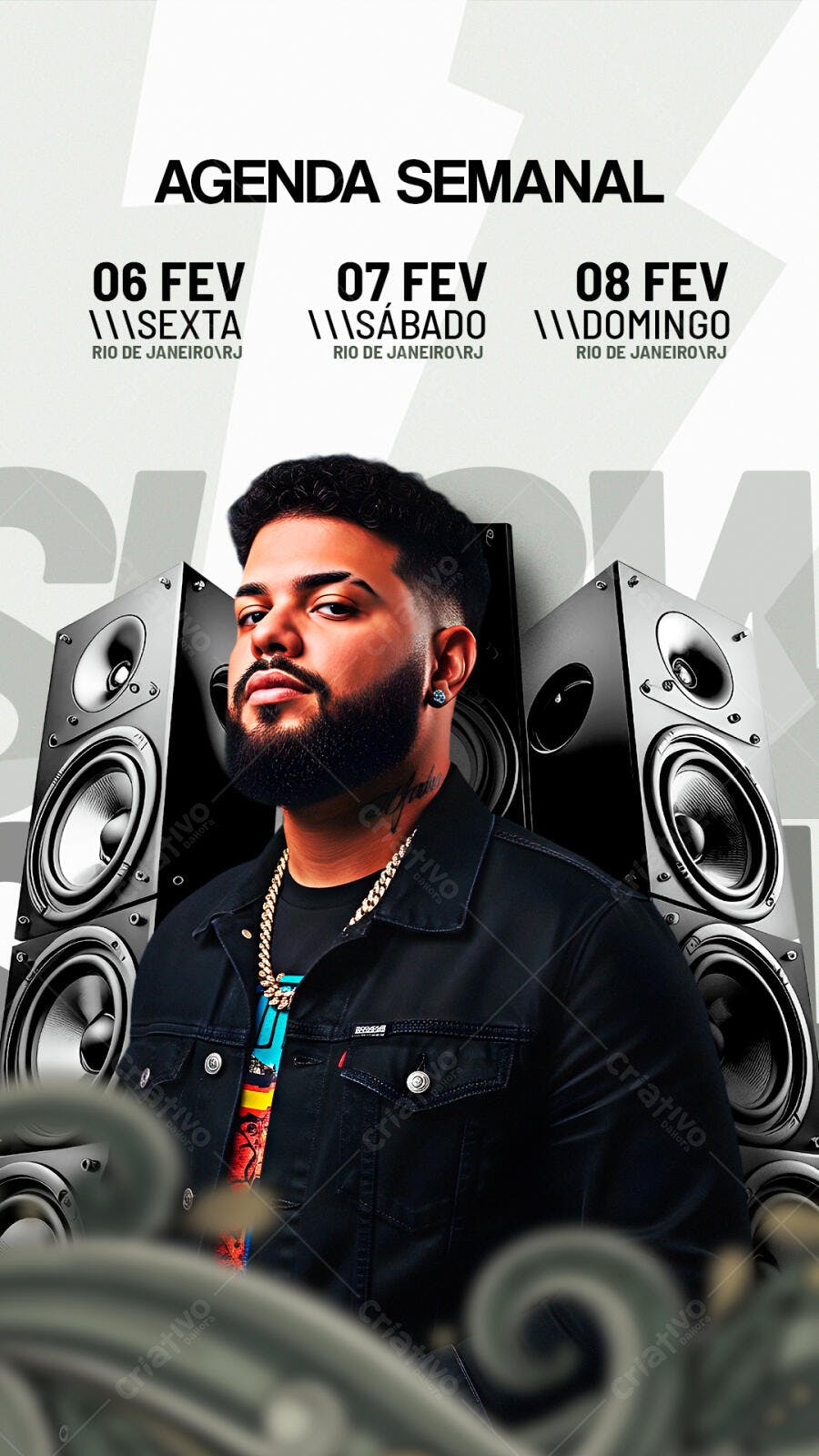 Story Instagram Agenda Semanal Evento Musical PSD Editável