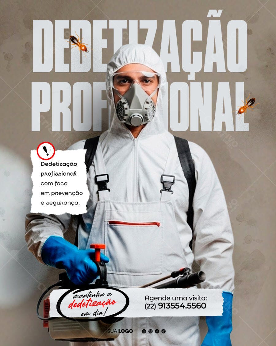 Post Instagram Dedetização Profissional PSD Editável
