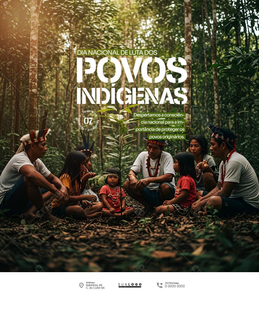 Post Dia Nacional Luta Povos Indígenas PSD Editável
