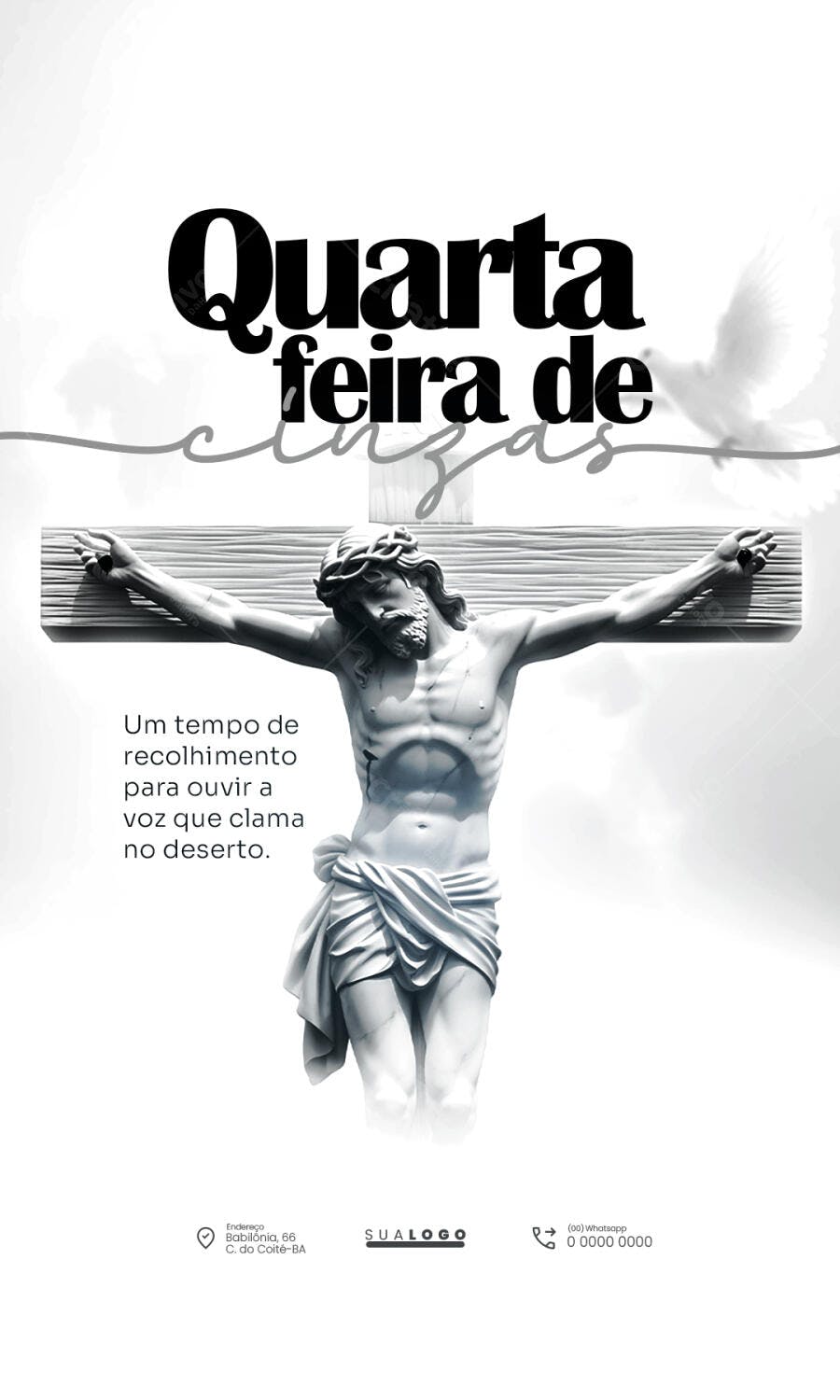 Post Instagram Quarta-feira de Cinzas PSD Editável