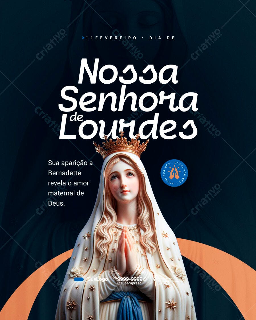 Post Instagram Nossa Senhora de Lourdes PSD Editável