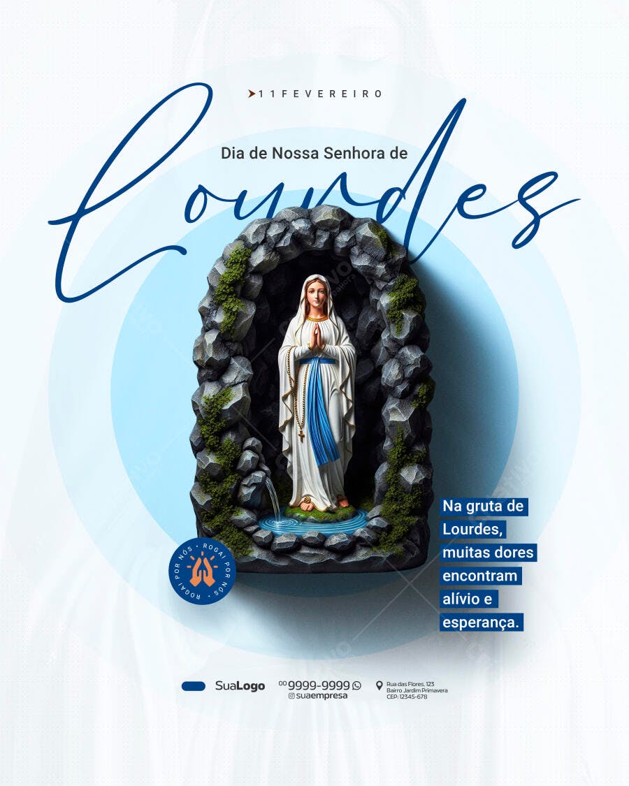 Post Dia de Nossa Senhora de Lourdes 11 Fevereiro PSD Editável