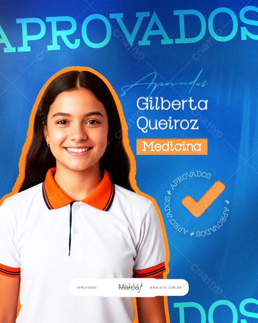 Post Instagram Aprovados Vestibular Educação PSD Editável