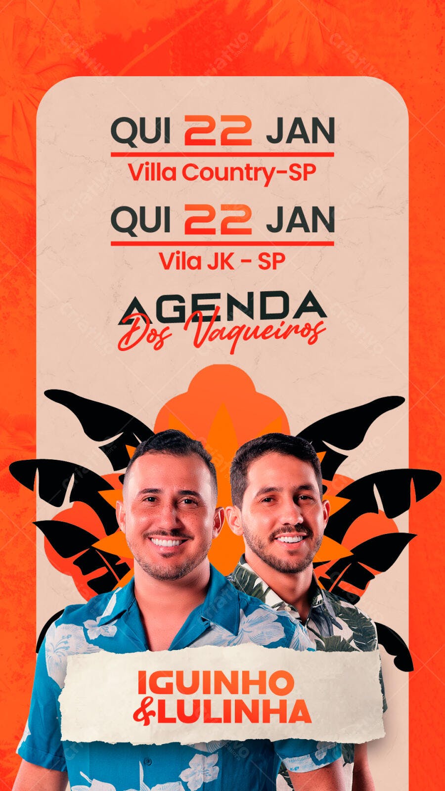 Story Instagram Agenda Shows Sertanejo Janeiro PSD Editável