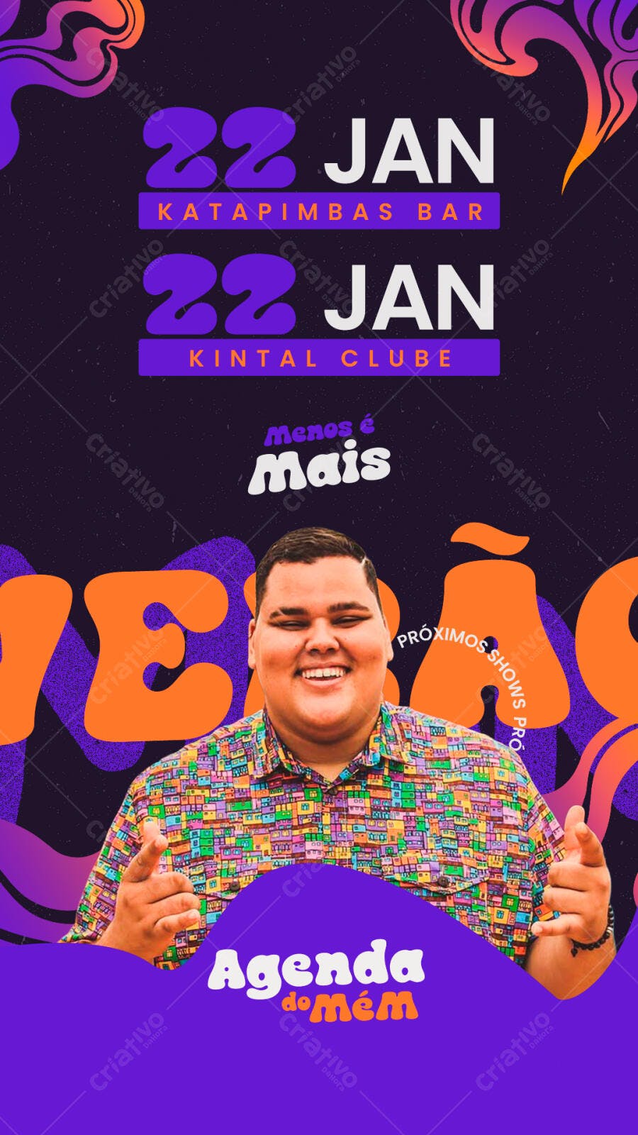 Story Instagram Agenda de Shows Janeiro PSD Editável