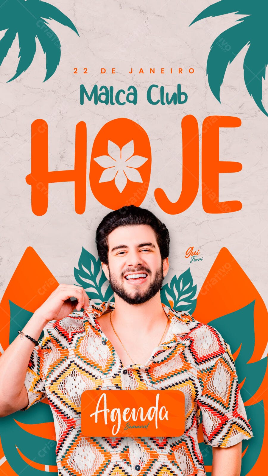Story Instagram Verão Malca Club 22 de Janeiro PSD Editável