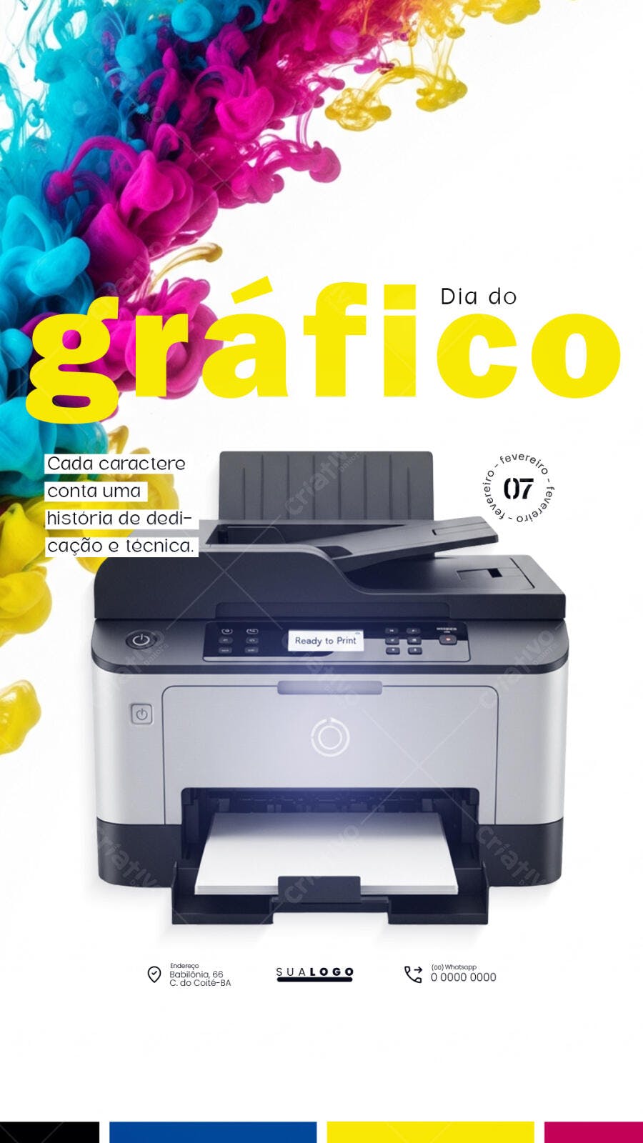 Post Instagram Dia do Gráfico 07 Fevereiro PSD Editável