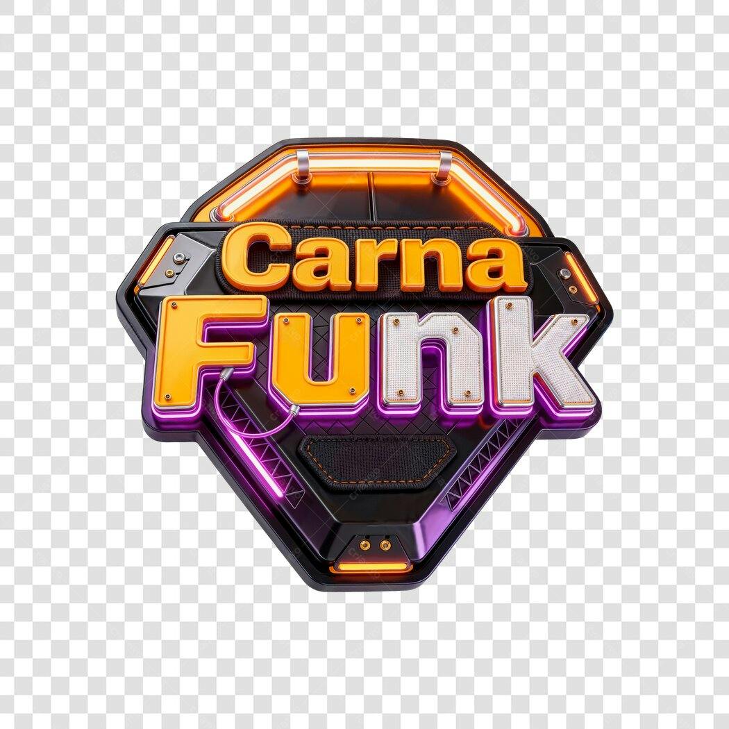 Elemento 3D CarnaFunk Carnaval Fevereiro PNG Fundo Transparente