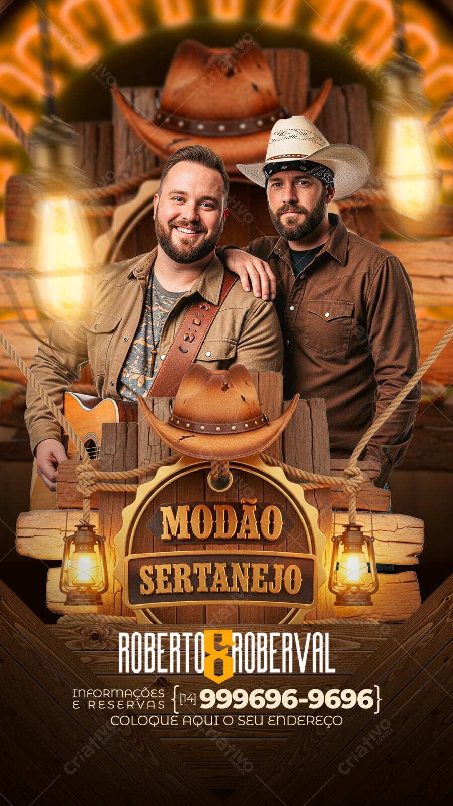 Flyer Modão Sertanejo Show Música PSD Editável