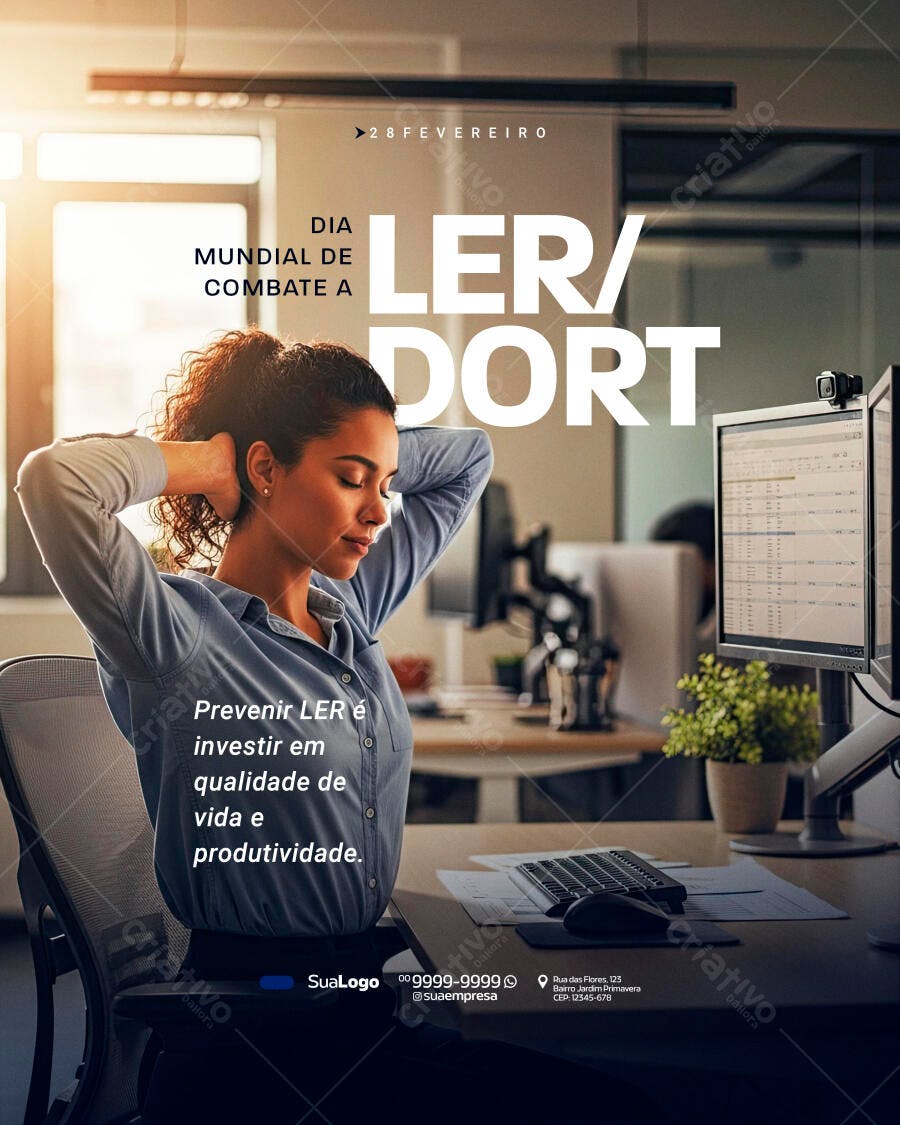 Post Instagram Dia Mundial Combate LER DORT PSD Editável