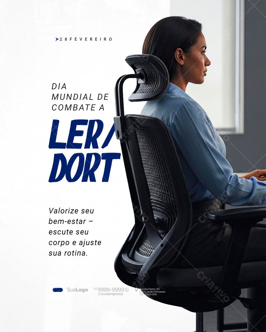 Post Dia Mundial Combate LER DORT Fevereiro PSD Editável