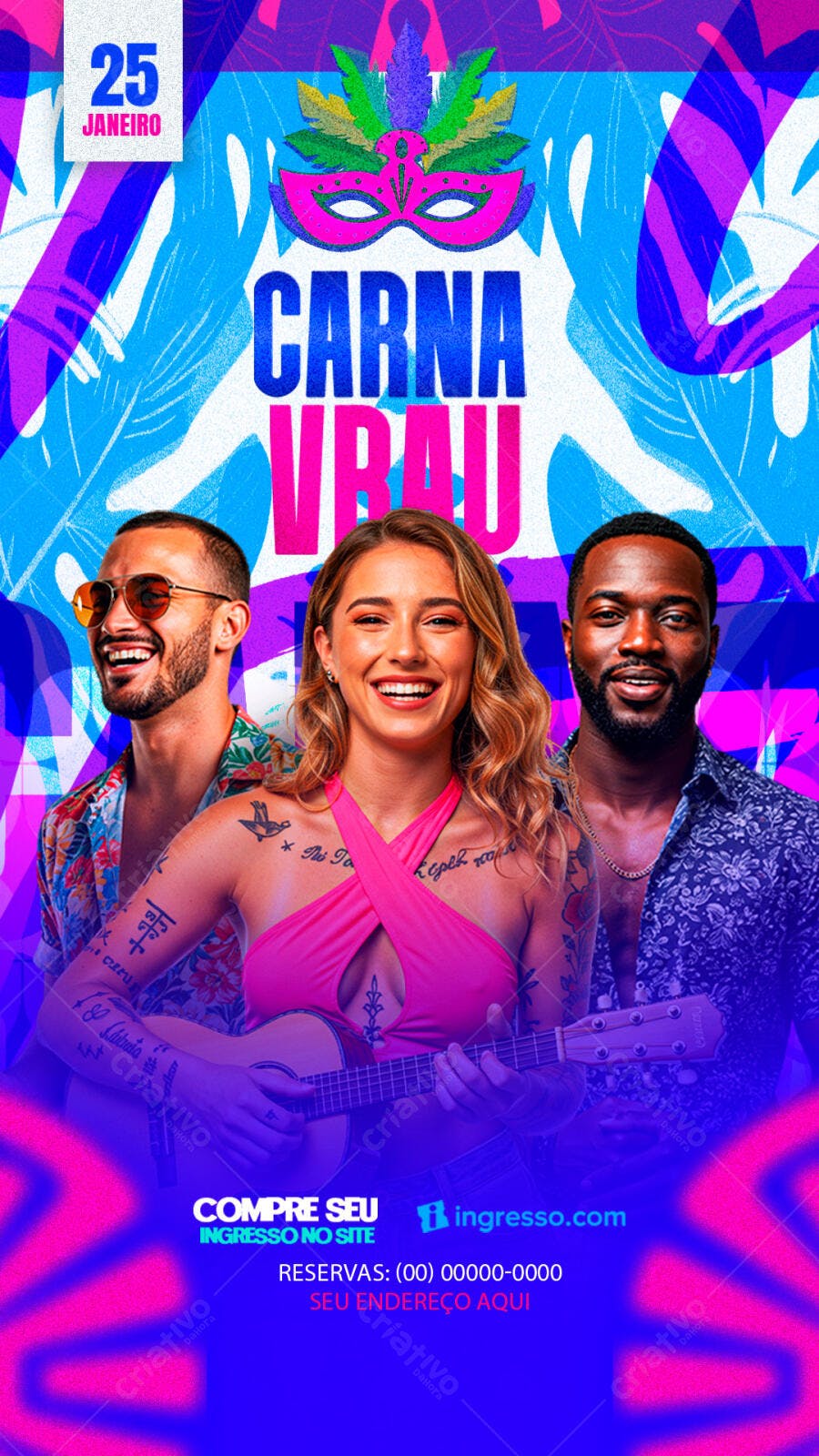Story Instagram Carnaval Janeiro PSD Editável