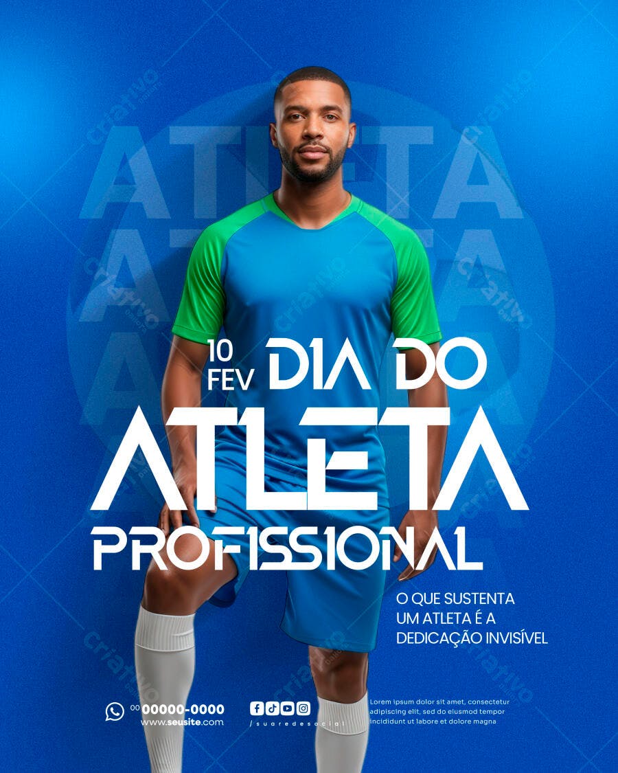 Post Instagram Dia do Atleta Profissional PSD Editável