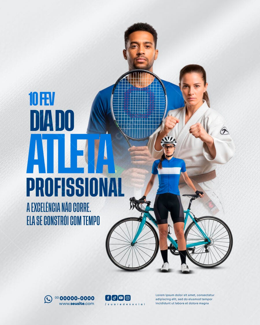 Post Instagram Dia do Atleta Profissional PSD Editável