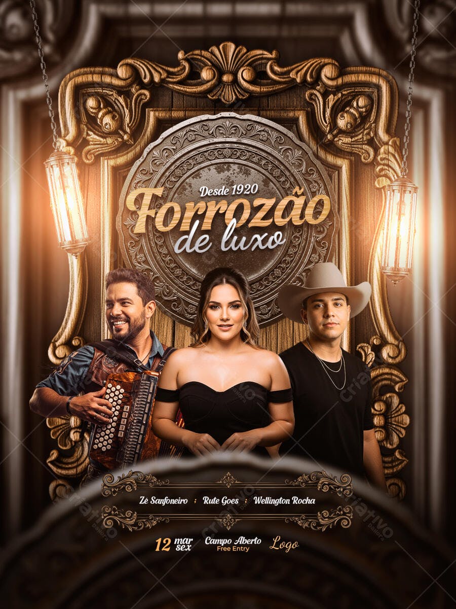 Flyer Forrozão de Luxo Evento Musical PSD Editável