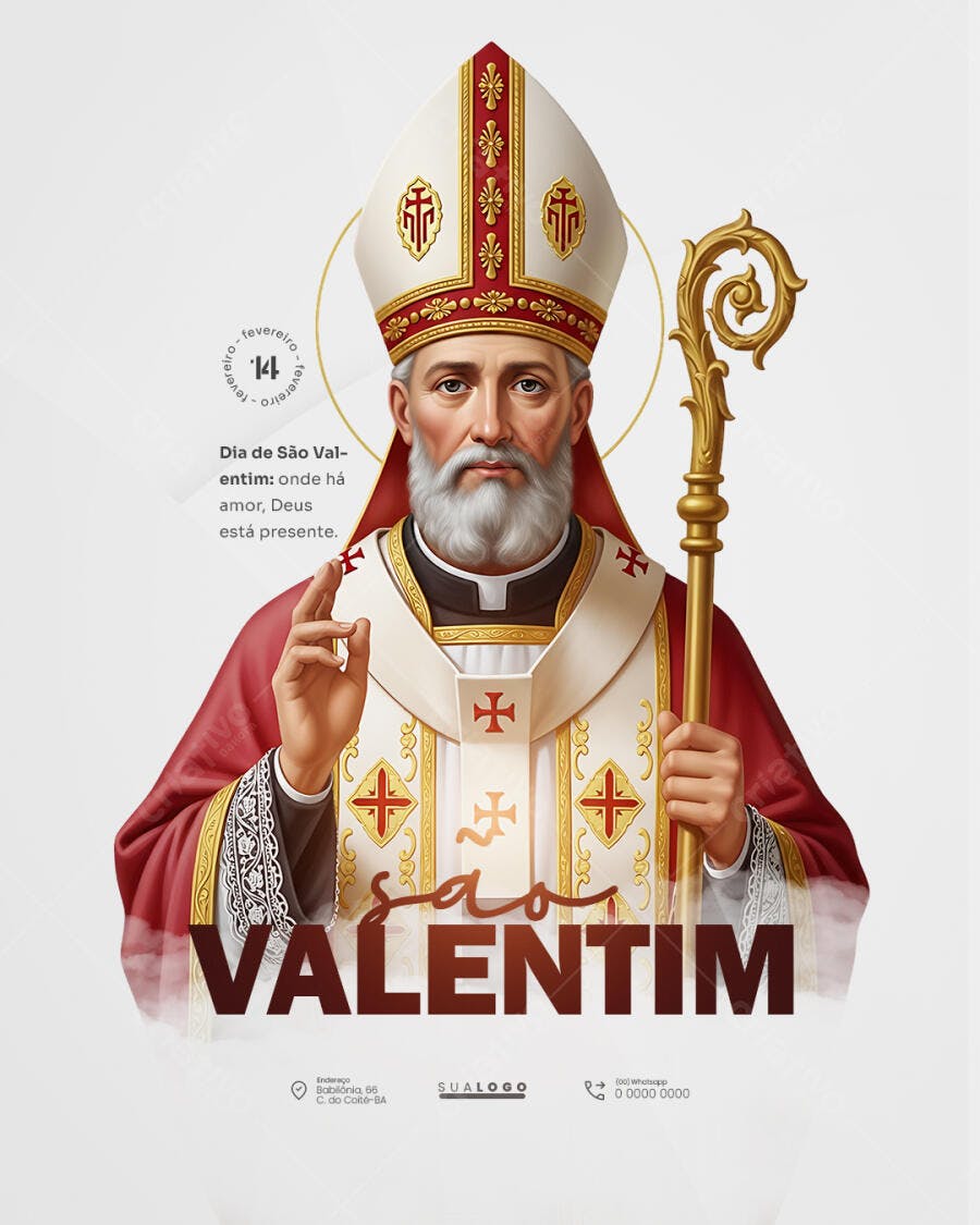 Post Dia de São Valentim 14 de Fevereiro PSD Editável