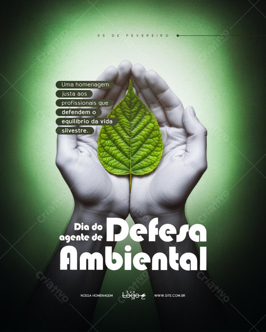 Post Dia do Agente Ambiental 1 de Fevereiro PSD Editável