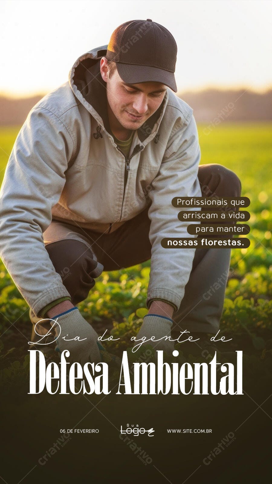 Post Instagram Dia da Defesa Ambiental 6 de Fevereiro PSD Editável