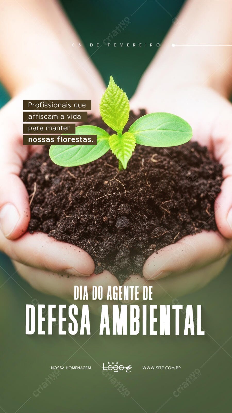 Story Dia do Agente de Defesa Ambiental Fevereiro PSD Editável