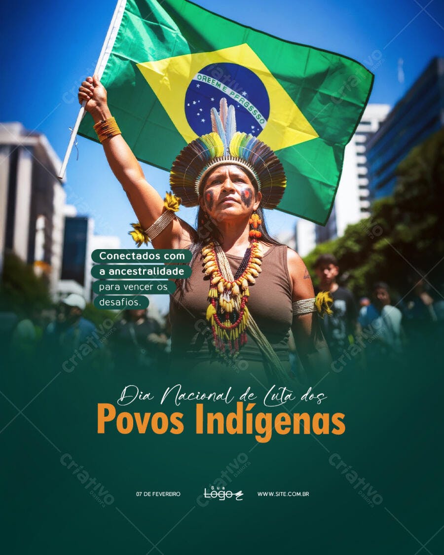 Post Dia Nacional Luta Povos Indígenas PSD Editável