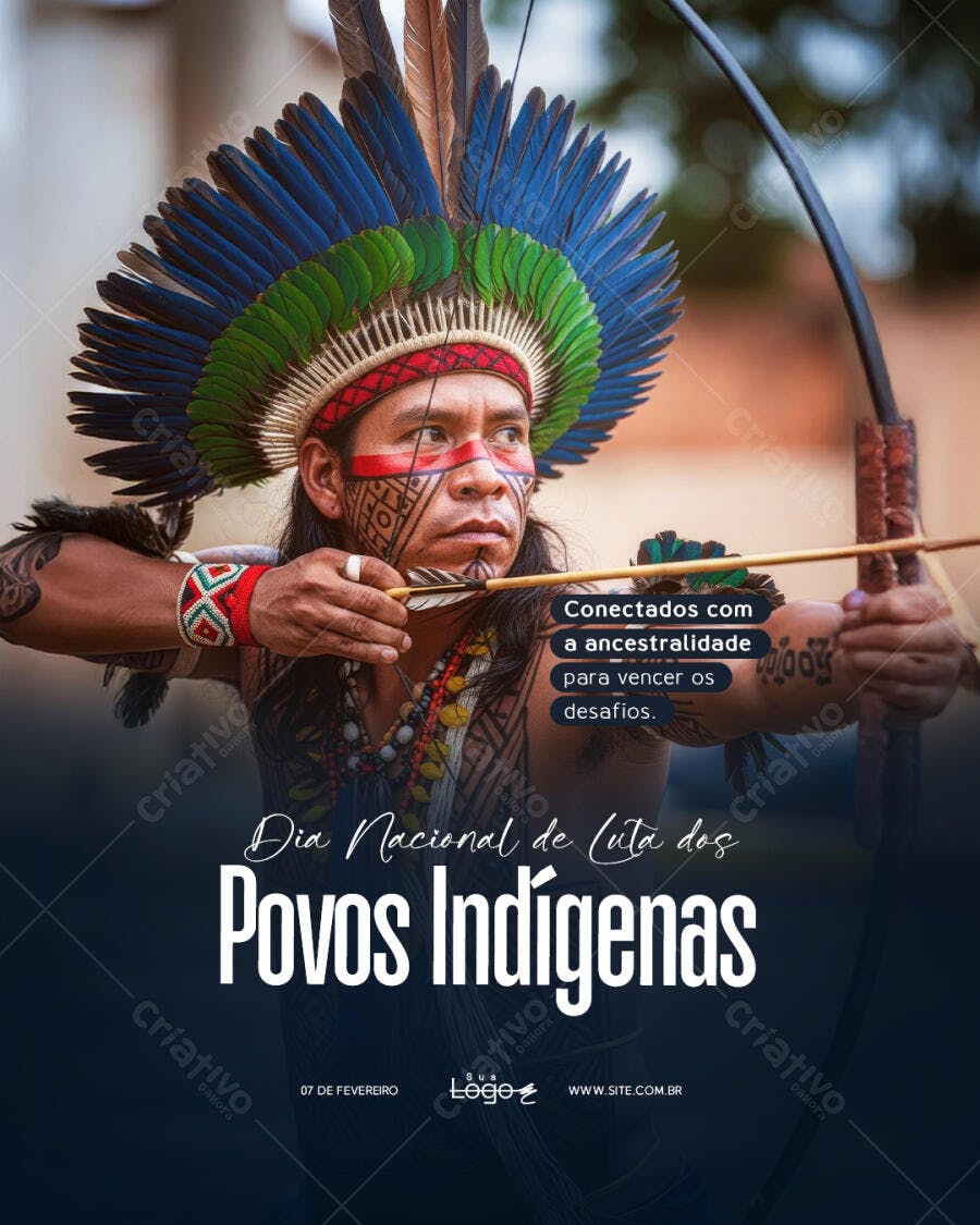 Post Dia Nacional de Luta dos Povos Indígenas PSD Editável