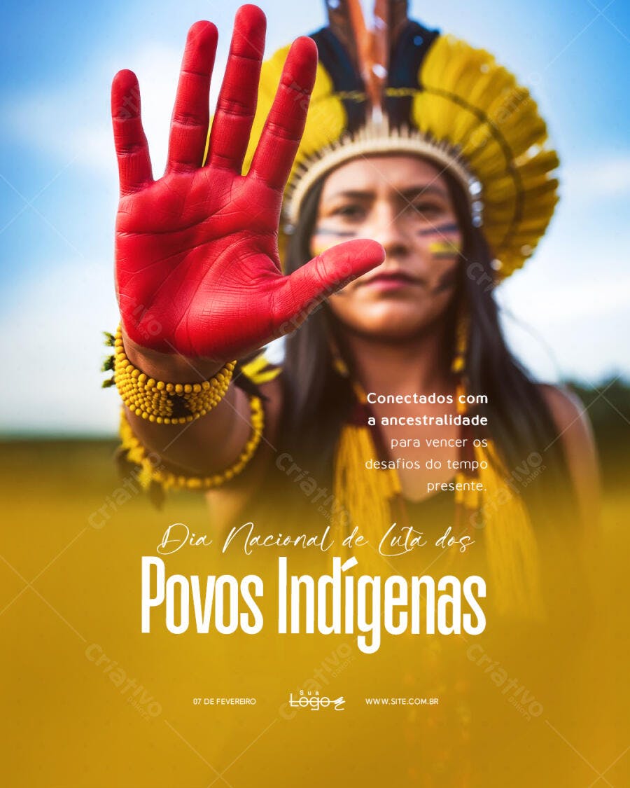 Post Dia Nacional Luta Povos Indígenas PSD Editável