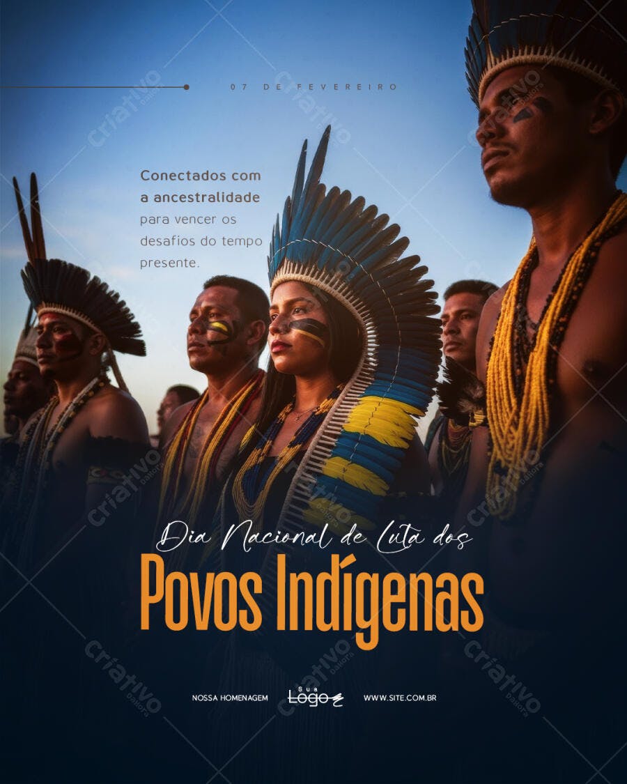 Post Dia Nacional de Luta dos Povos Indígenas PSD Editável