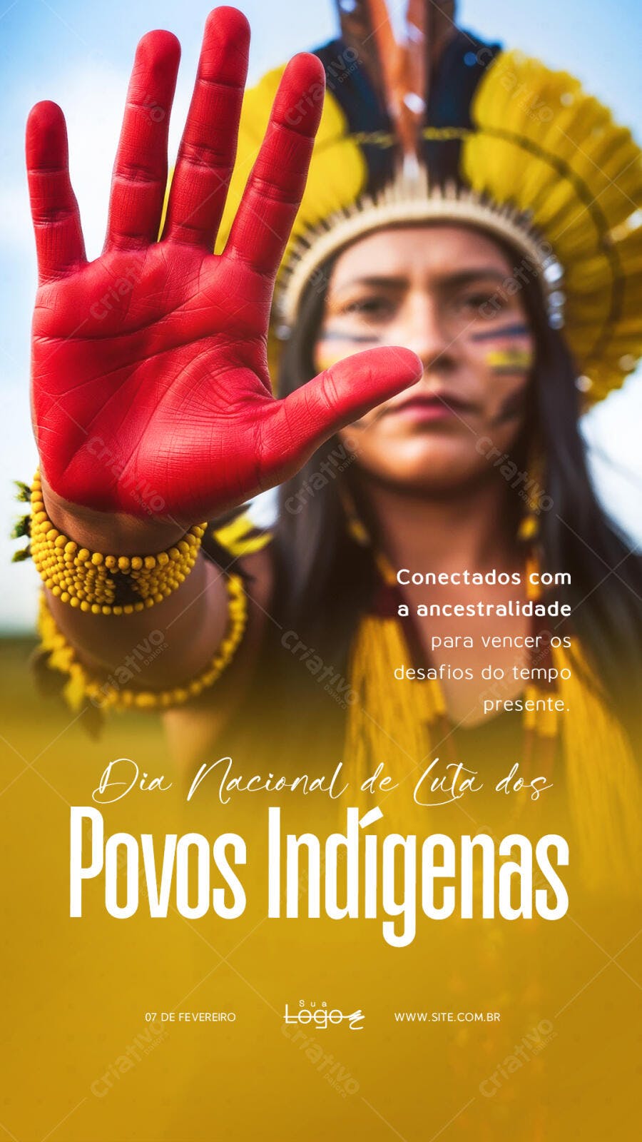 Post Dia Nacional de Luta dos Povos Indígenas PSD Editável