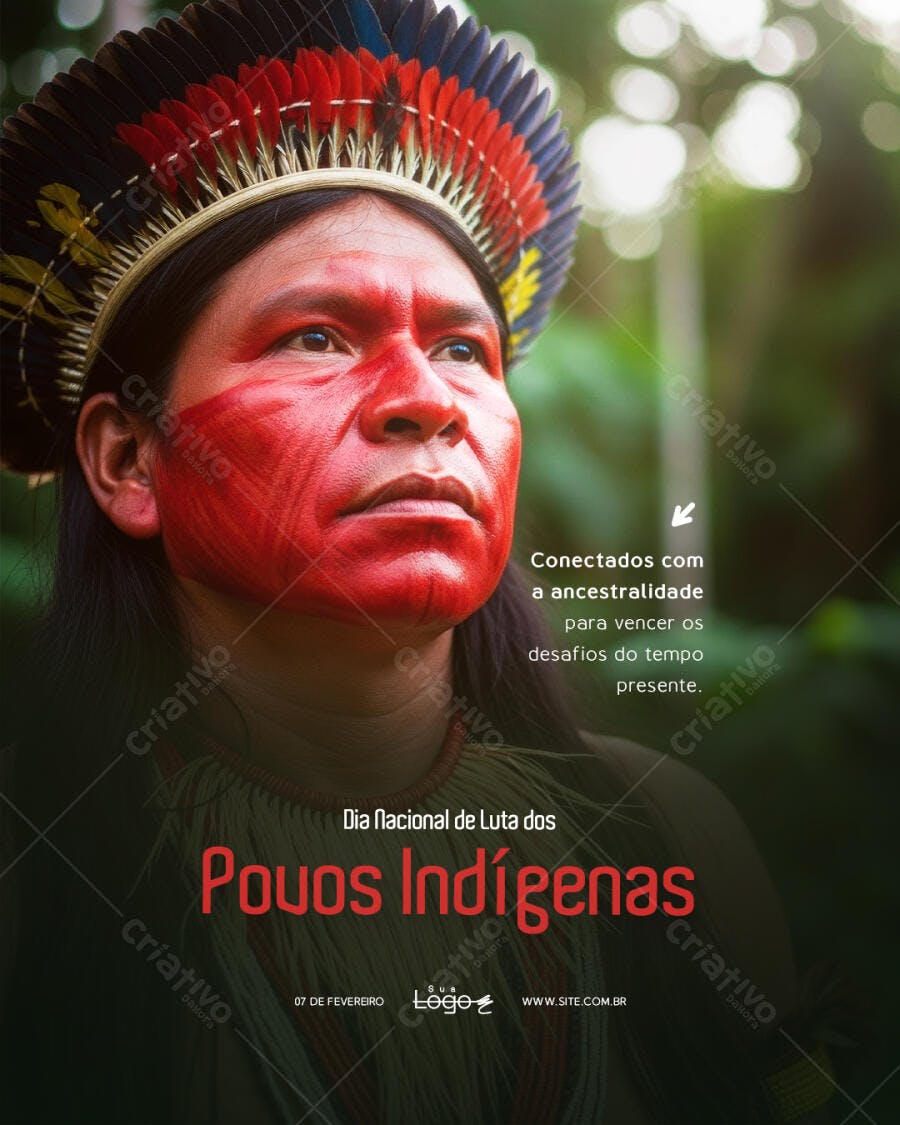 Post Dia Nacional Luta Povos Indígenas PSD Editável