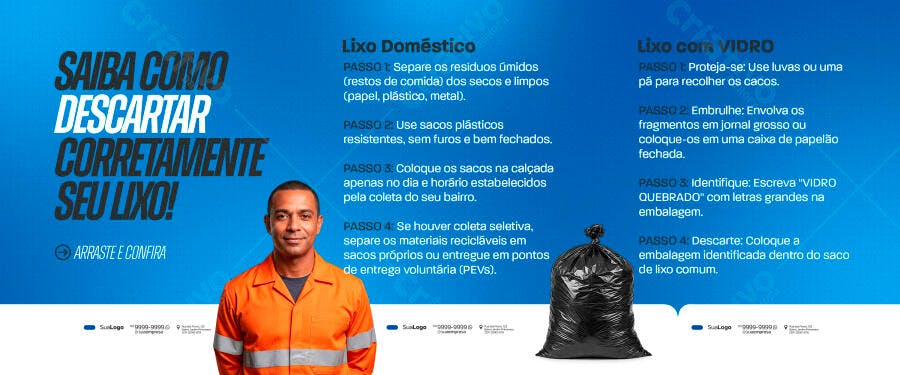 Post Instagram Descarte Correto Lixo PSD Editável