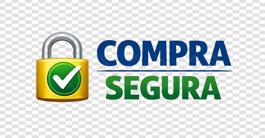 Elemento 3D Compra Segura Cadeado Verde PNG Fundo Transparente