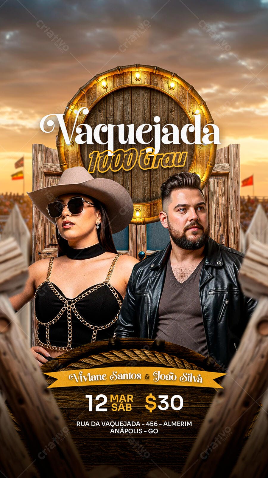 Story Instagram Vaquejada 1000 Grau PSD Editável
