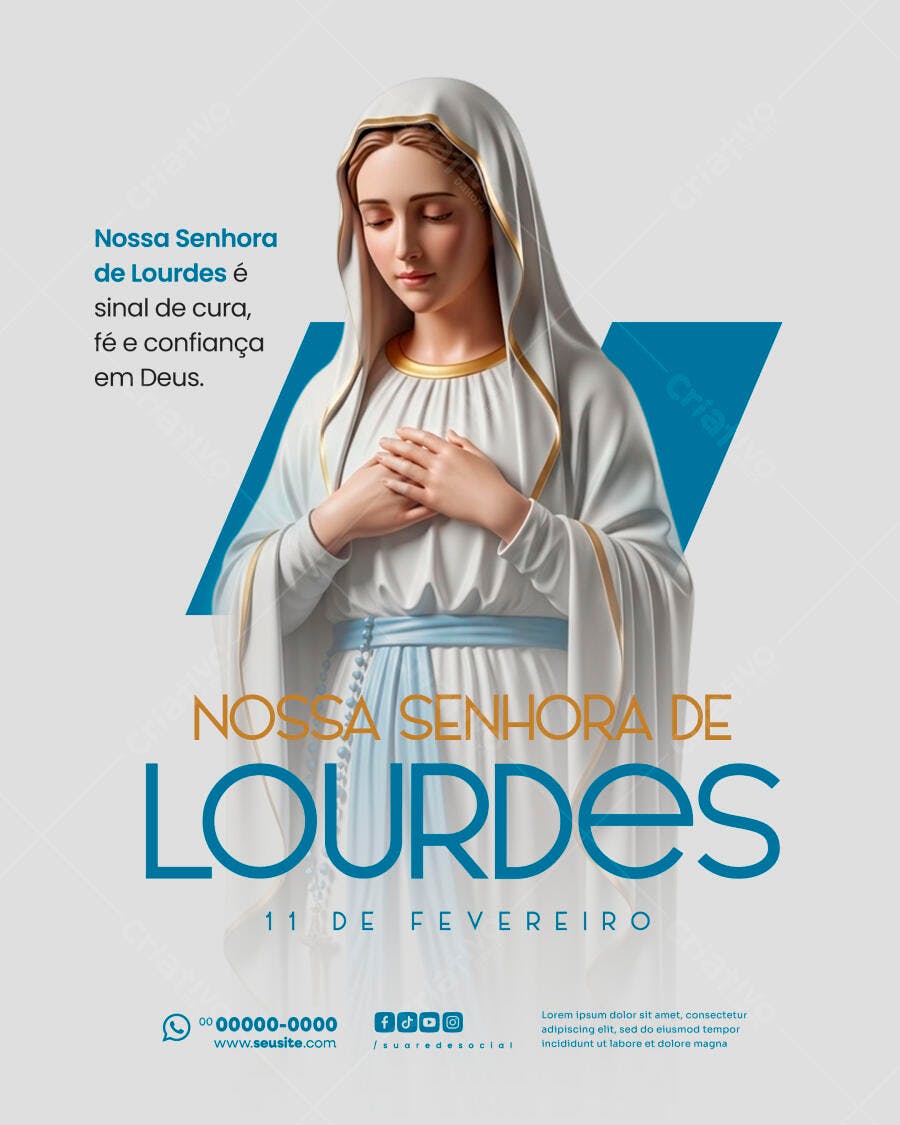 Flyer Nossa Senhora de Lourdes 11 de Fevereiro PSD Editável