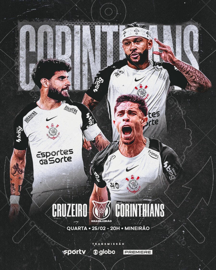 Post Instagram Corinthians Futebol PSD Editável
