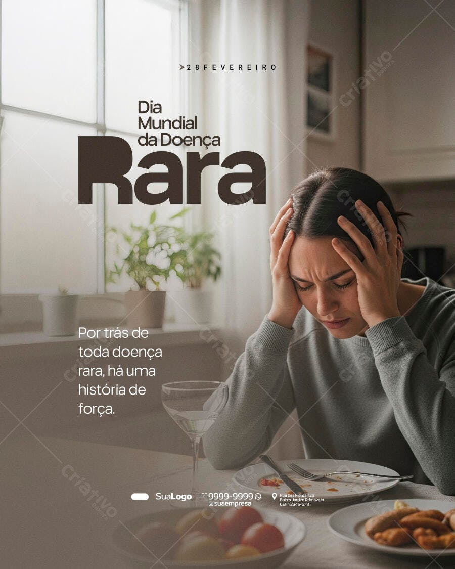 Post Instagram Dia Mundial Doença Rara Saúde PSD Editável