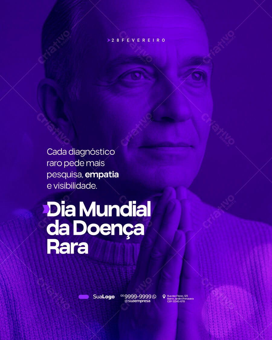 Post Instagram Dia Mundial Doença Rara Saúde PSD Editável