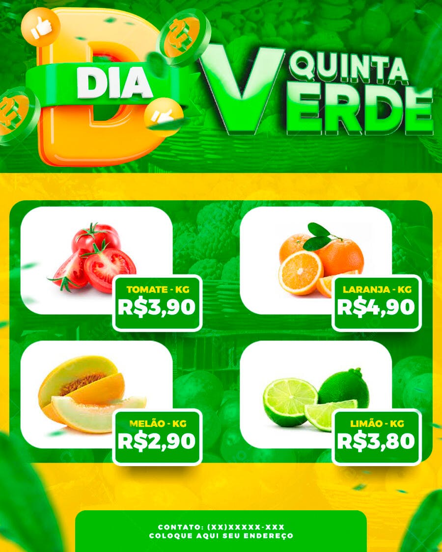 Flyer Quinta Verde Hortifruti Ofertas PSD Editável