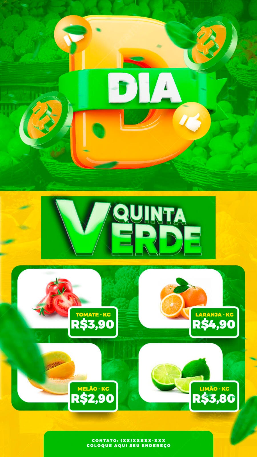 Post Instagram Quinta Verde Hortifruti PSD Editável