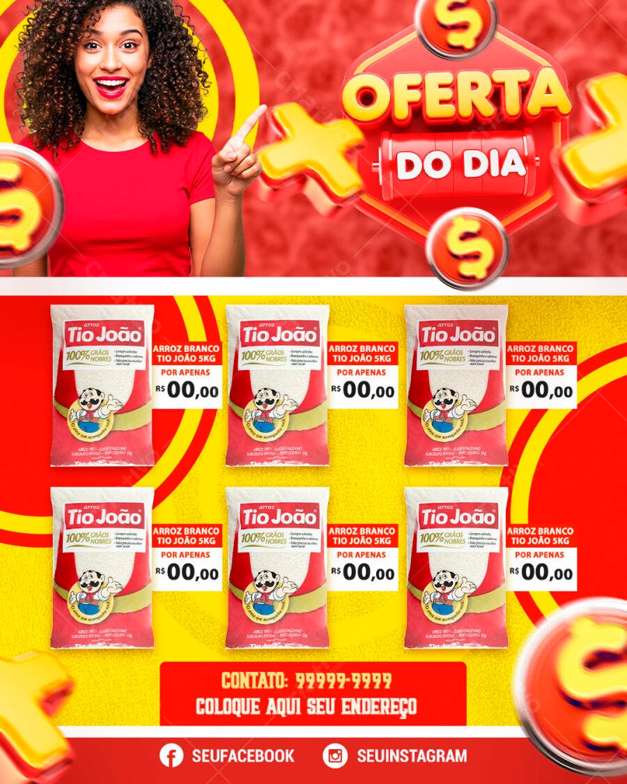 Flyer Oferta do Dia Supermercado PSD Editável