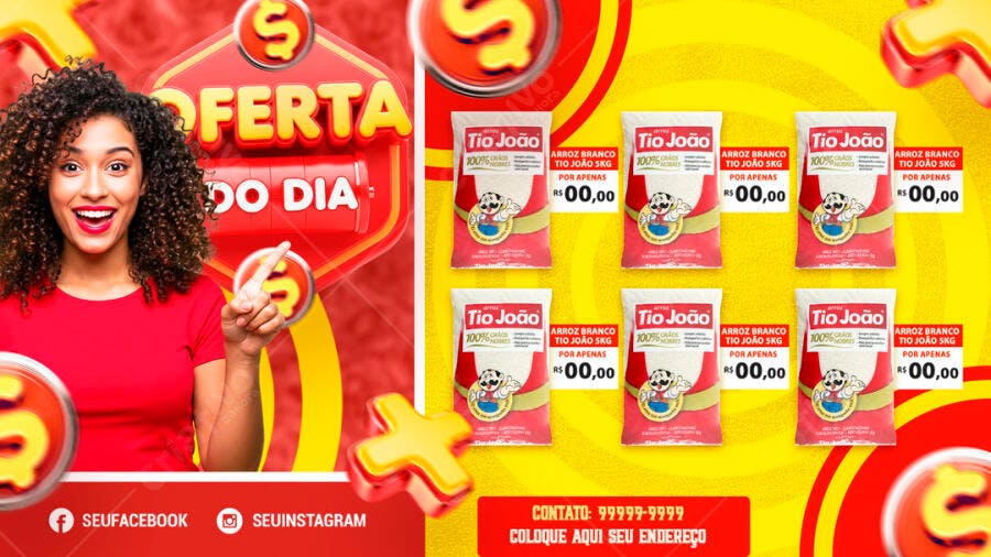 Oferta do Dia Supermercado PSD Editável