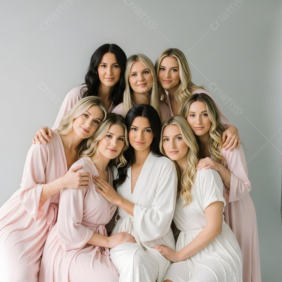 Foto Mulheres Amigas Noiva Madrinhas Robes Casamento