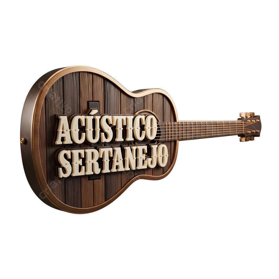 Foto Violão Acústico Sertanejo Placa Madeira Estilo Country