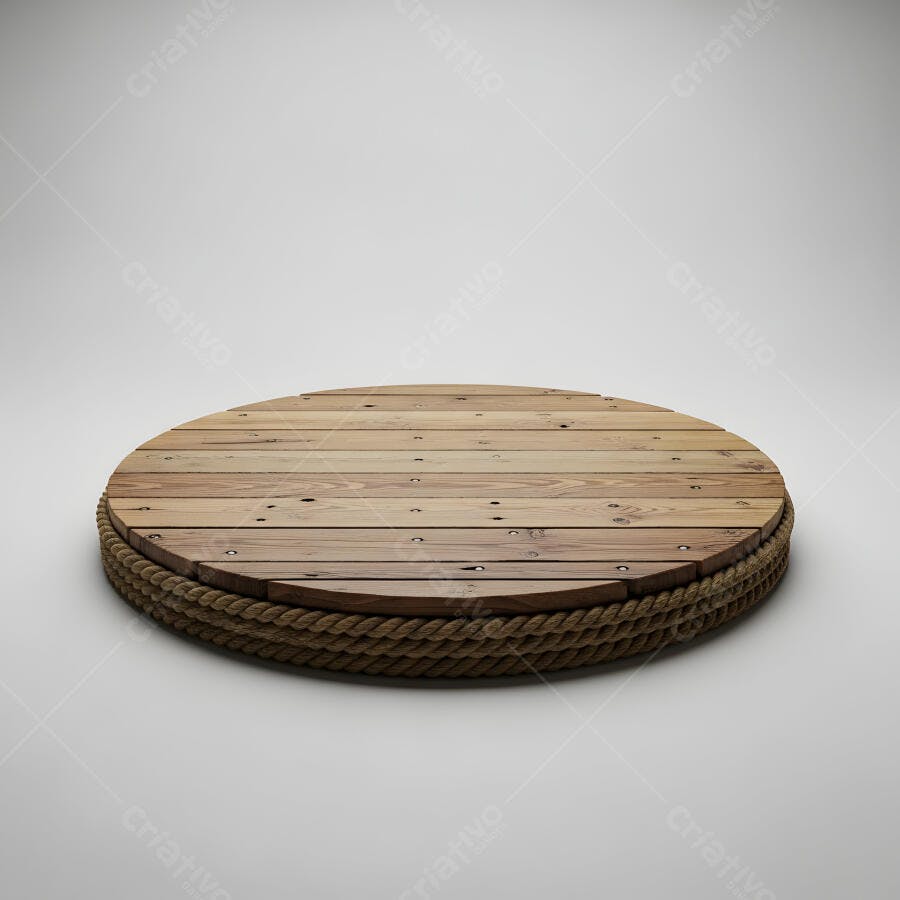 Foto Cenário Produto Madeira Rústica Corda Estúdio