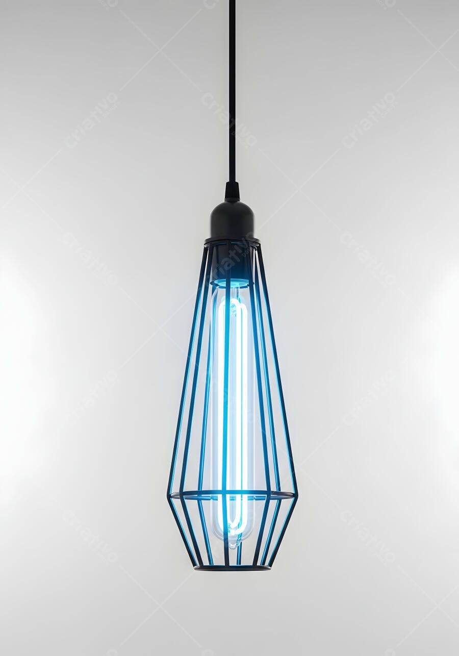 Foto Lâmpada Pendente Estilo Industrial Fundo Branco