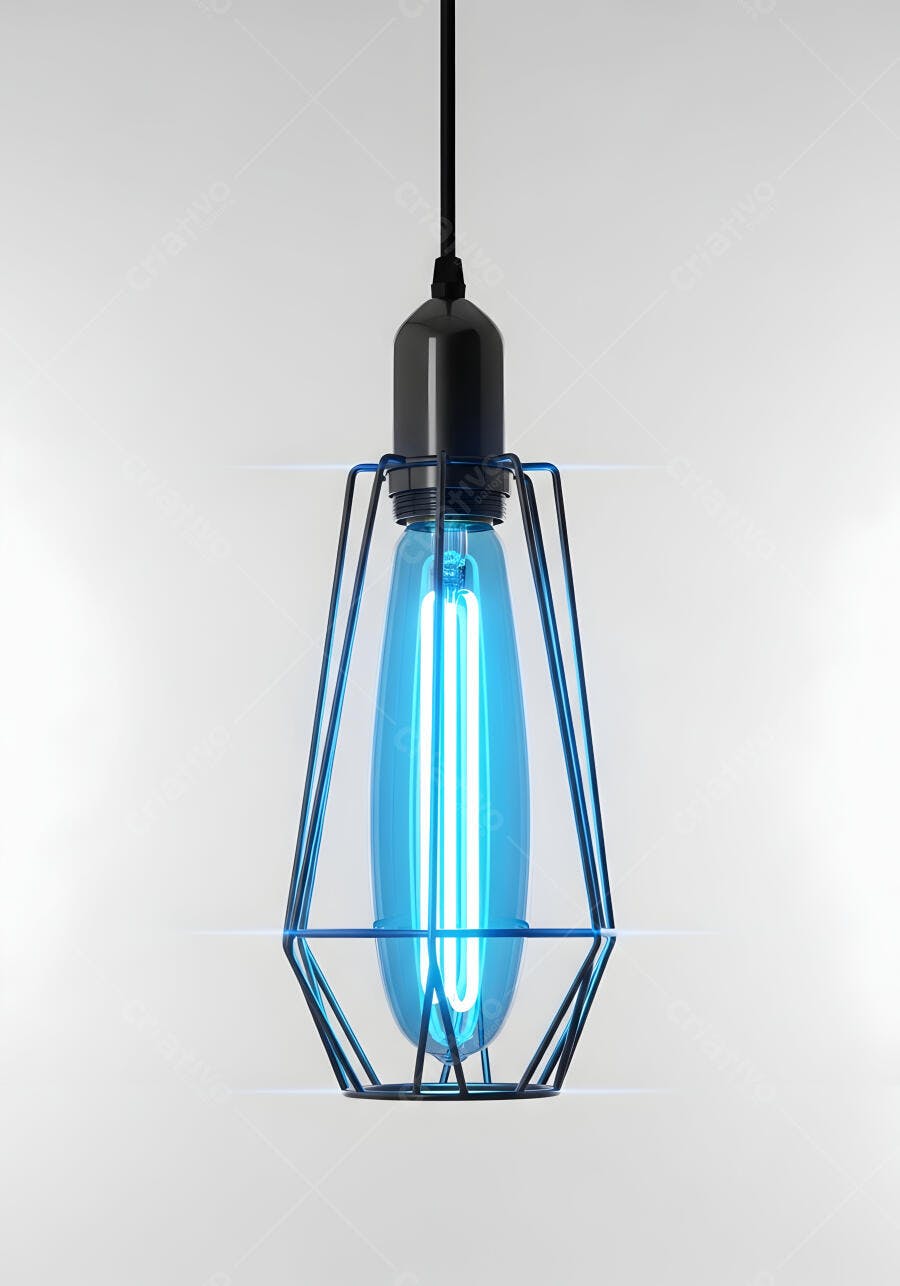 Foto Lâmpada Filamento LED Azul Design Industrial