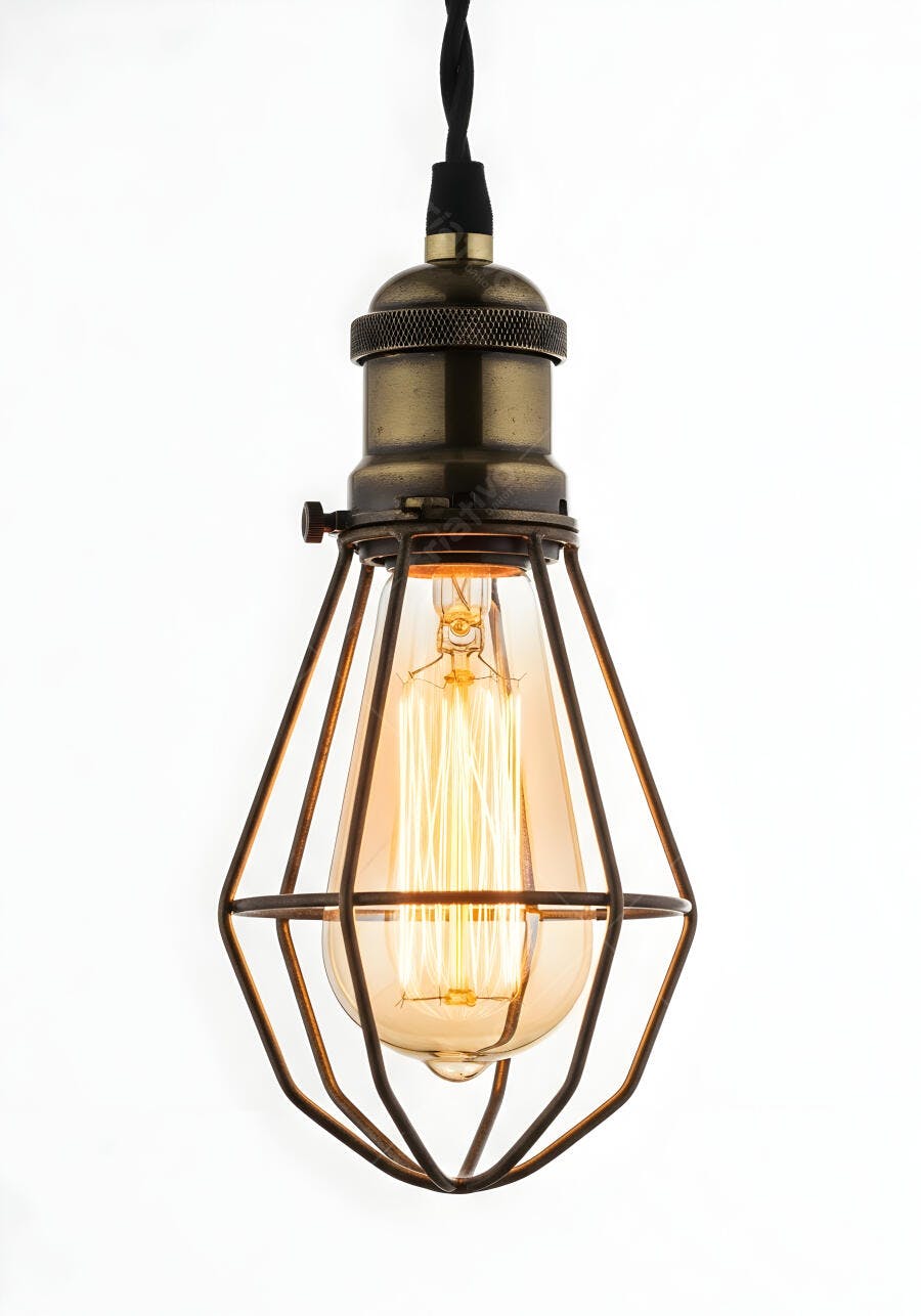 Foto Lâmpada Filamento Edison Gaiola Industrial Vintage