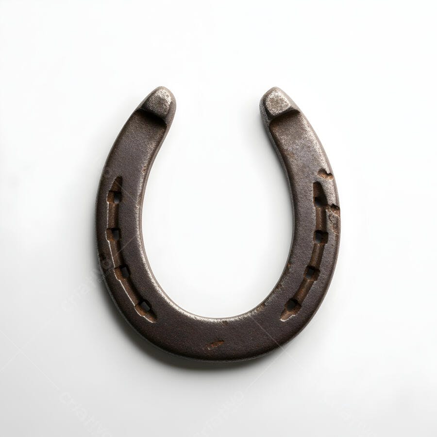Foto Ferradura de Cavalo Antiga Fundo Branco Estúdio