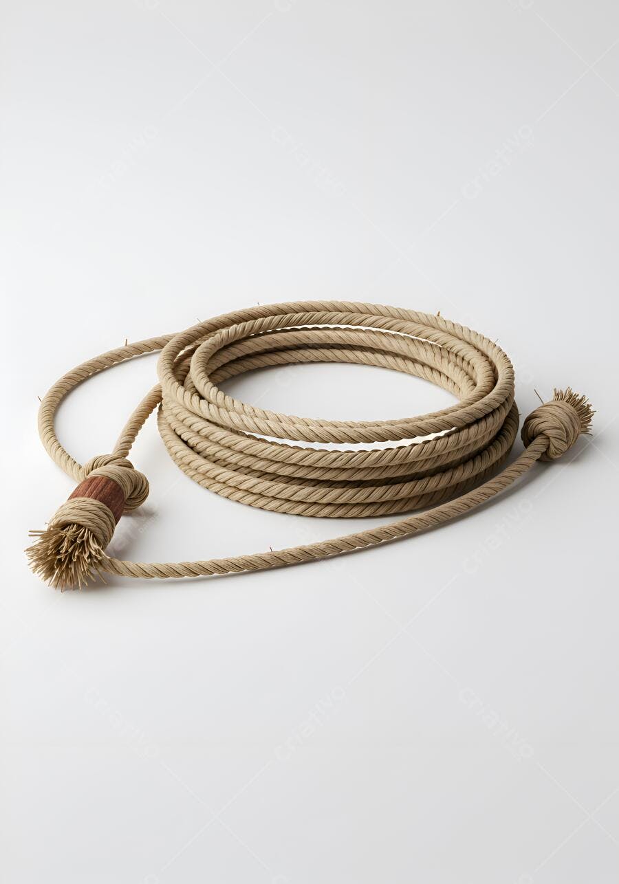 Foto Corda de Sisal Enrolada Fundo Branco Estúdio