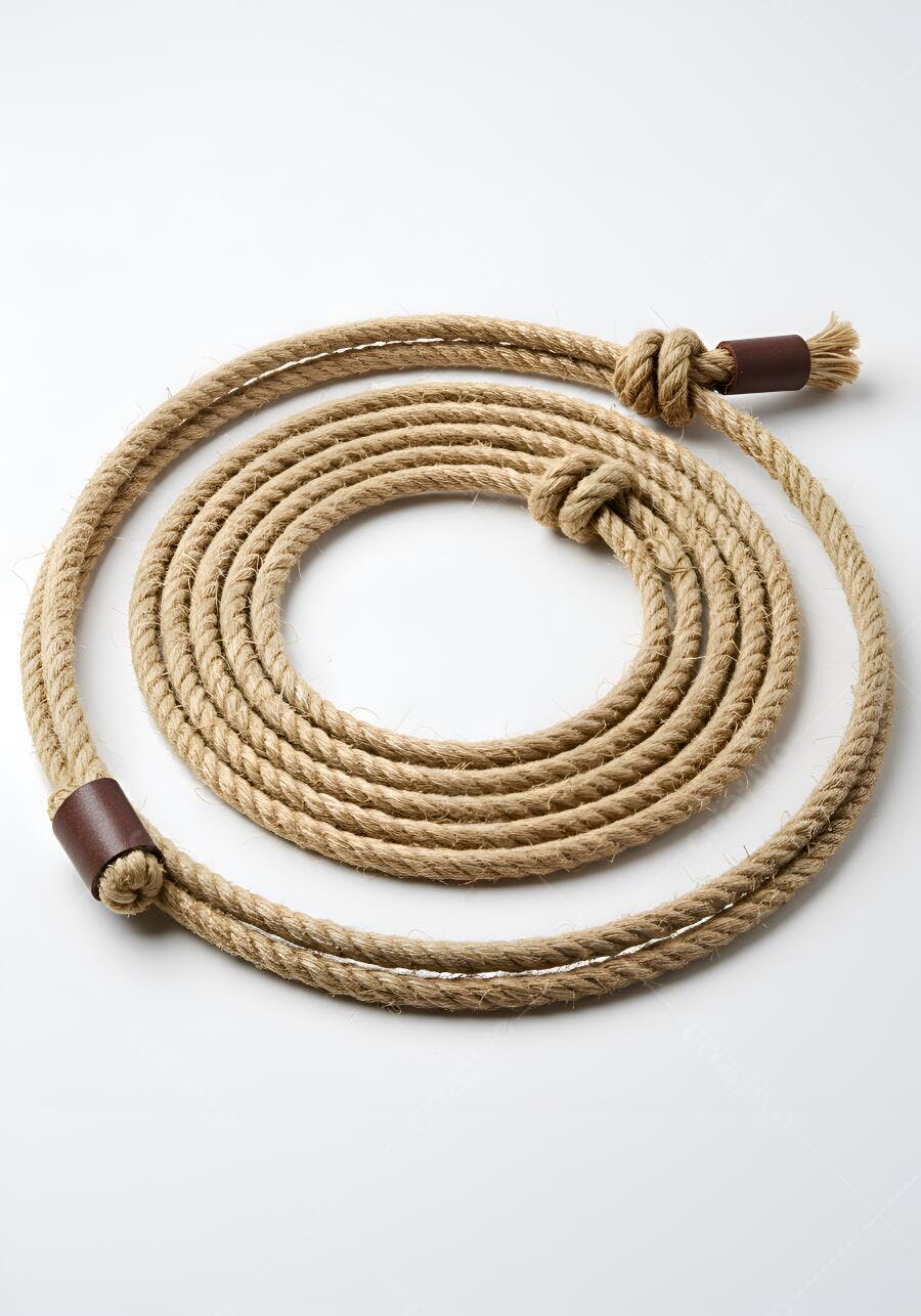 Foto Corda de Sisal Enrolada Fundo Branco Minimalista